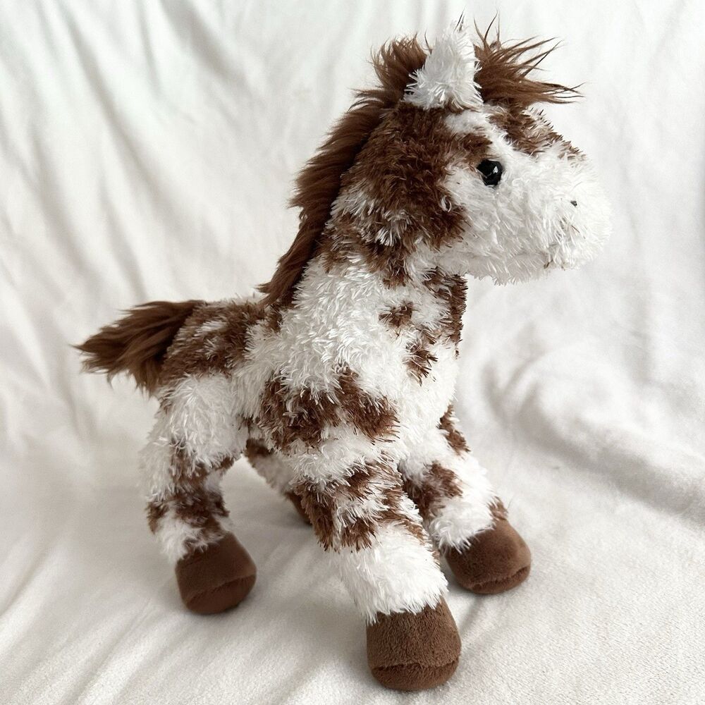 Douglas Cuddle Toys Pinto Appaloosa Horse Pony Brown White 9” Plush